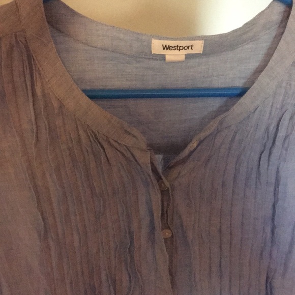 Light blue patterned button down - Picture 3 of 3